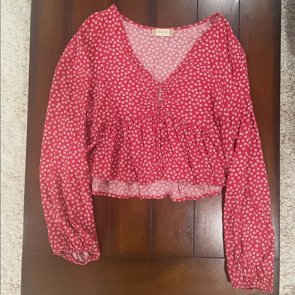 Red Floral Top